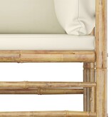 VidaXL 3-delige Loungeset met crèmewitte kussens bamboe