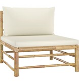 VidaXL 3-delige Loungeset met crèmewitte kussens bamboe