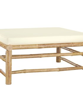 VidaXL 6-delige Loungeset met crèmewitte kussens bamboe