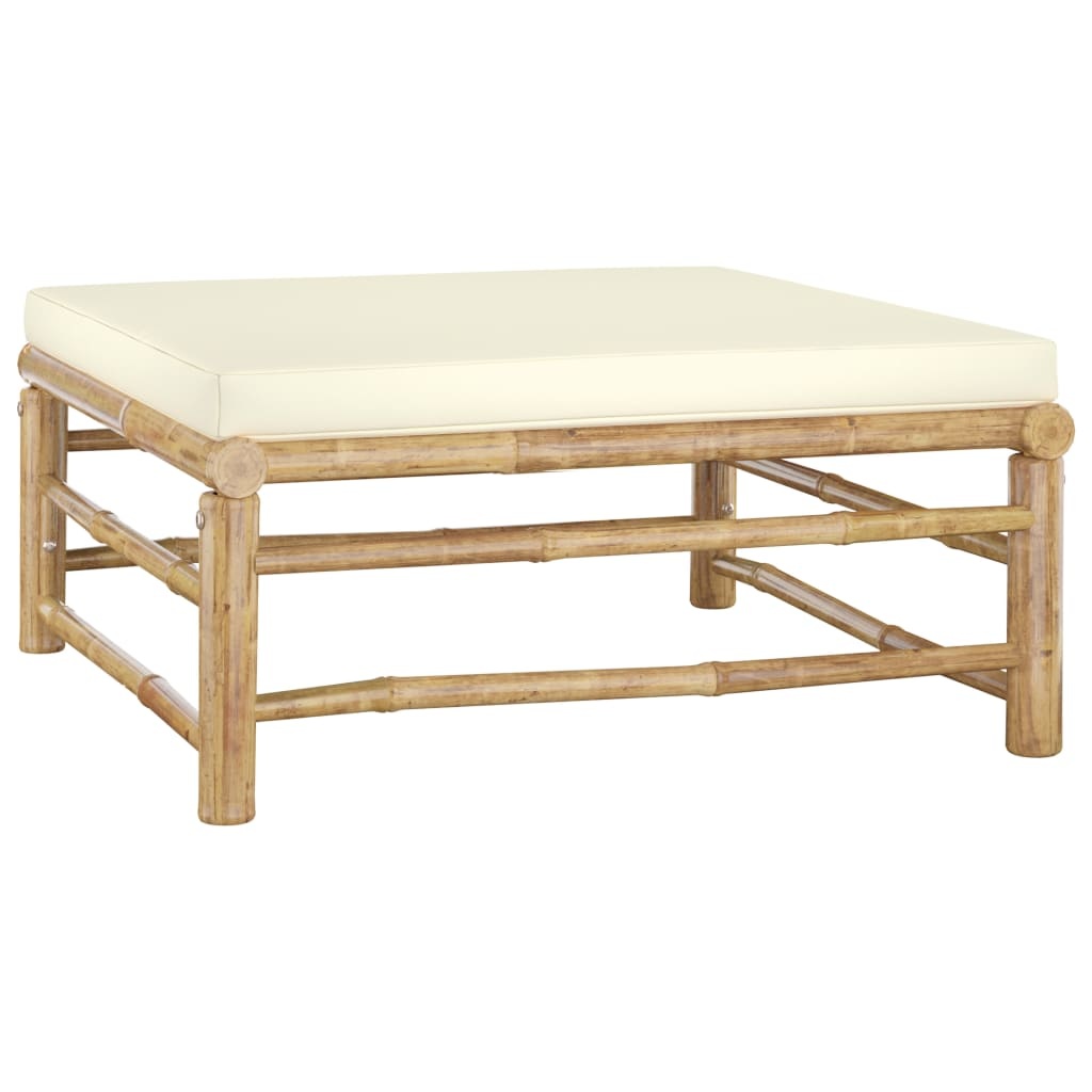 VidaXL 6-delige Loungeset met crèmewitte kussens bamboe