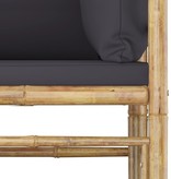 VidaXL 5-delige Loungeset met donkergrijze kussens bamboe