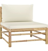 VidaXL 5-delige Loungeset met crèmewitte kussens bamboe