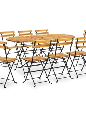 VidaXL 9-delige Tuinset inklapbaar massief acaciahout