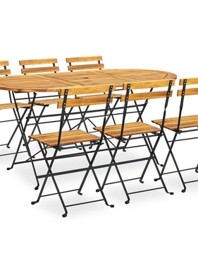 VidaXL 7-delige Tuinset inklapbaar massief acaciahout