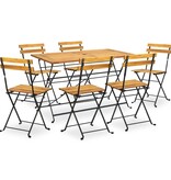 VidaXL 7-delige Tuinset inklapbaar massief acaciahout