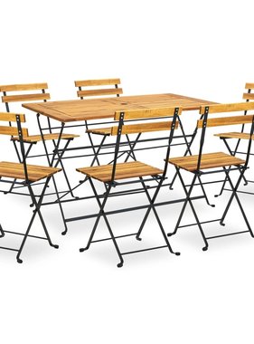 VidaXL 7-delige Tuinset inklapbaar massief acaciahout