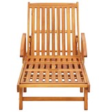VidaXL 2-delige Ligbeddenset met tafel massief acaciahout