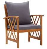 VidaXL 5-delige Loungeset met kussens massief acaciahout