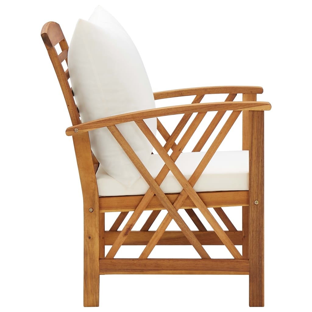 VidaXL 5-delige Loungeset met kussens massief acaciahout