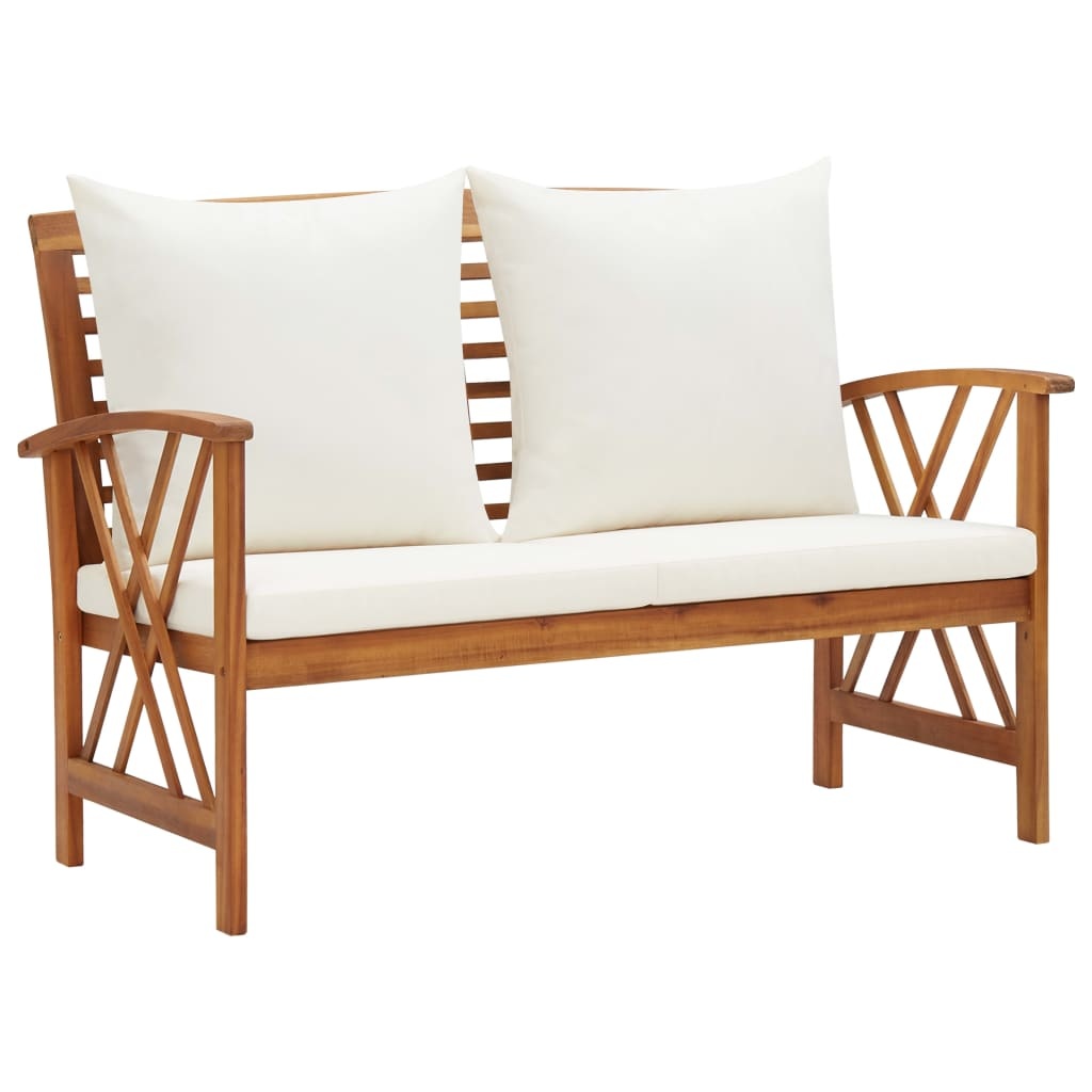 VidaXL 3-delige Loungeset met kussens massief acaciahout
