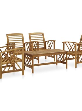 VidaXL 5-delige Loungeset massief acaciahout