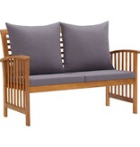 VidaXL 4-delige Loungeset met kussens massief acaciahout