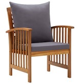 VidaXL 4-delige Loungeset met kussens massief acaciahout