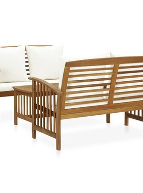 VidaXL 3-delige Loungeset met kussens massief acaciahout