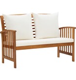 VidaXL 4-delige Loungeset met kussens massief acaciahout