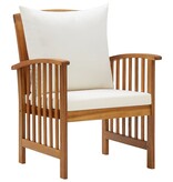 VidaXL 4-delige Loungeset met kussens massief acaciahout