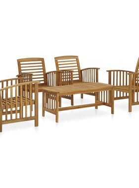 VidaXL 5-delige Loungeset massief acaciahout
