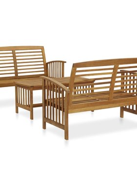 VidaXL 3-delige Loungeset massief acaciahout