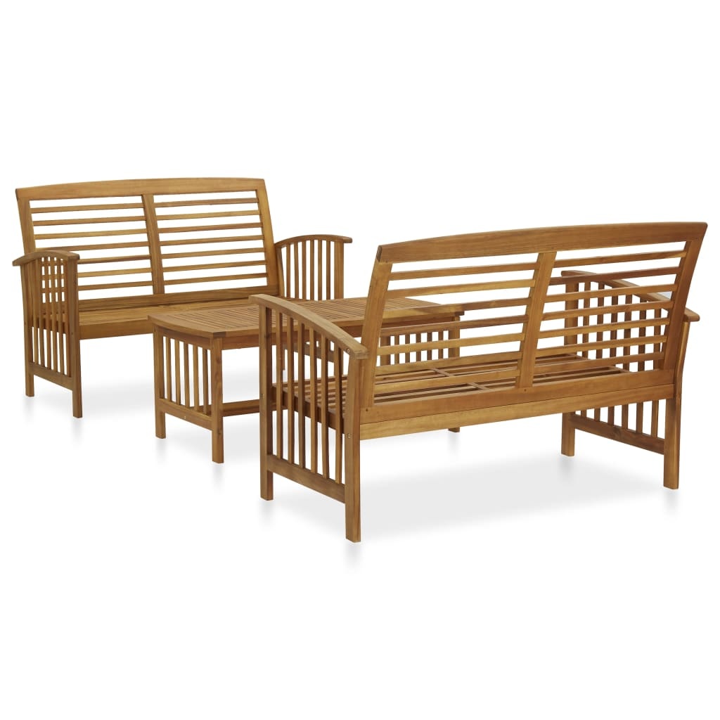VidaXL 3-delige Loungeset massief acaciahout