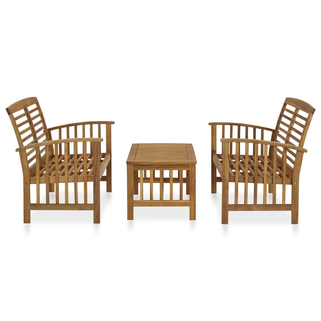VidaXL 3-delige Loungeset massief acaciahout