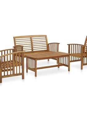 VidaXL 4-delige Loungeset massief acaciahout