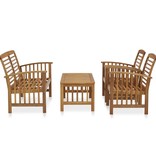 VidaXL 4-delige Loungeset massief acaciahout