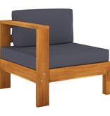 VidaXL 9-delige Loungeset met donkergrijze kussens acaciahout