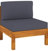 VidaXL 8-delige Loungeset met donkergrijze kussens acaciahout