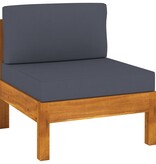 VidaXL 7-delige Loungeset met donkergrijze kussens acaciahout