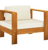 VidaXL 8-delige Loungeset met crèmewitte kussens acaciahout