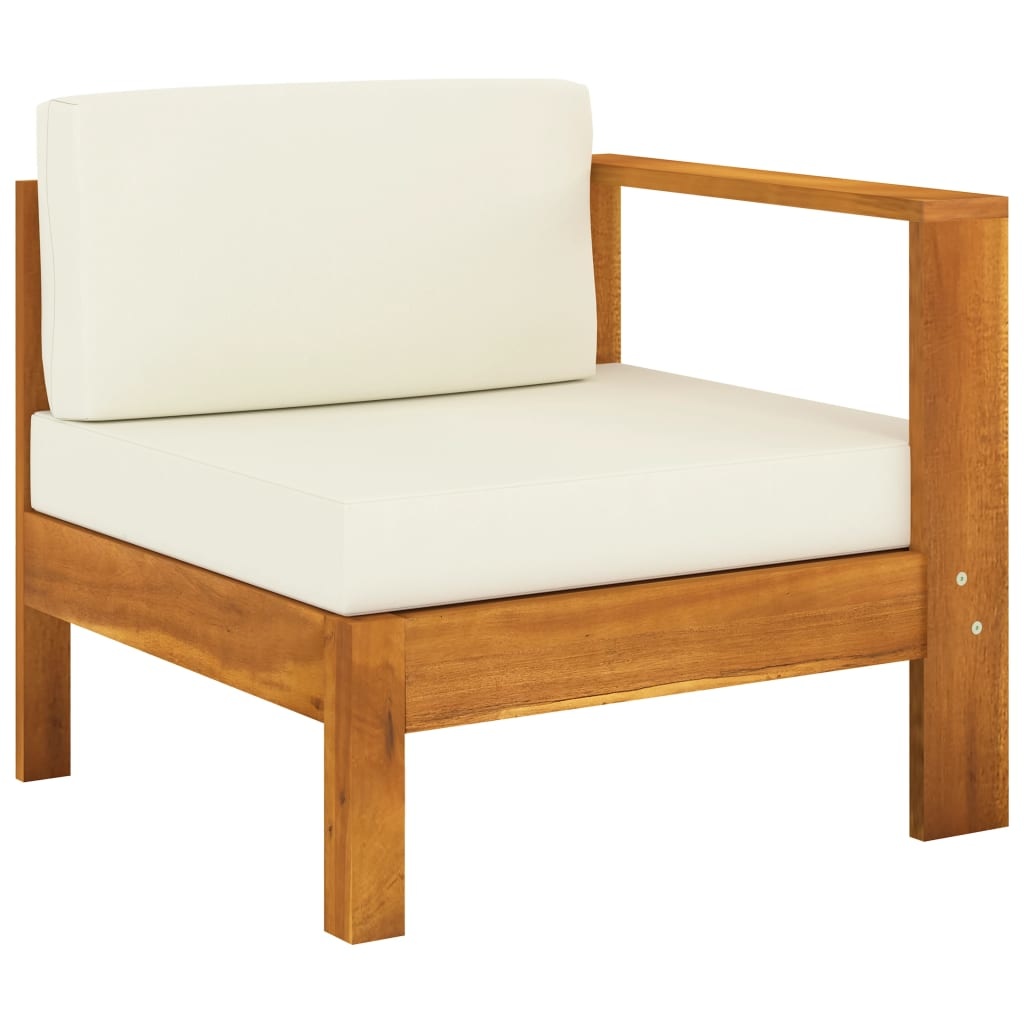 VidaXL 8-delige Loungeset met crèmewitte kussens acaciahout