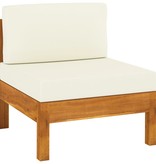 VidaXL 7-delige Loungeset met crèmewitte kussens acaciahout