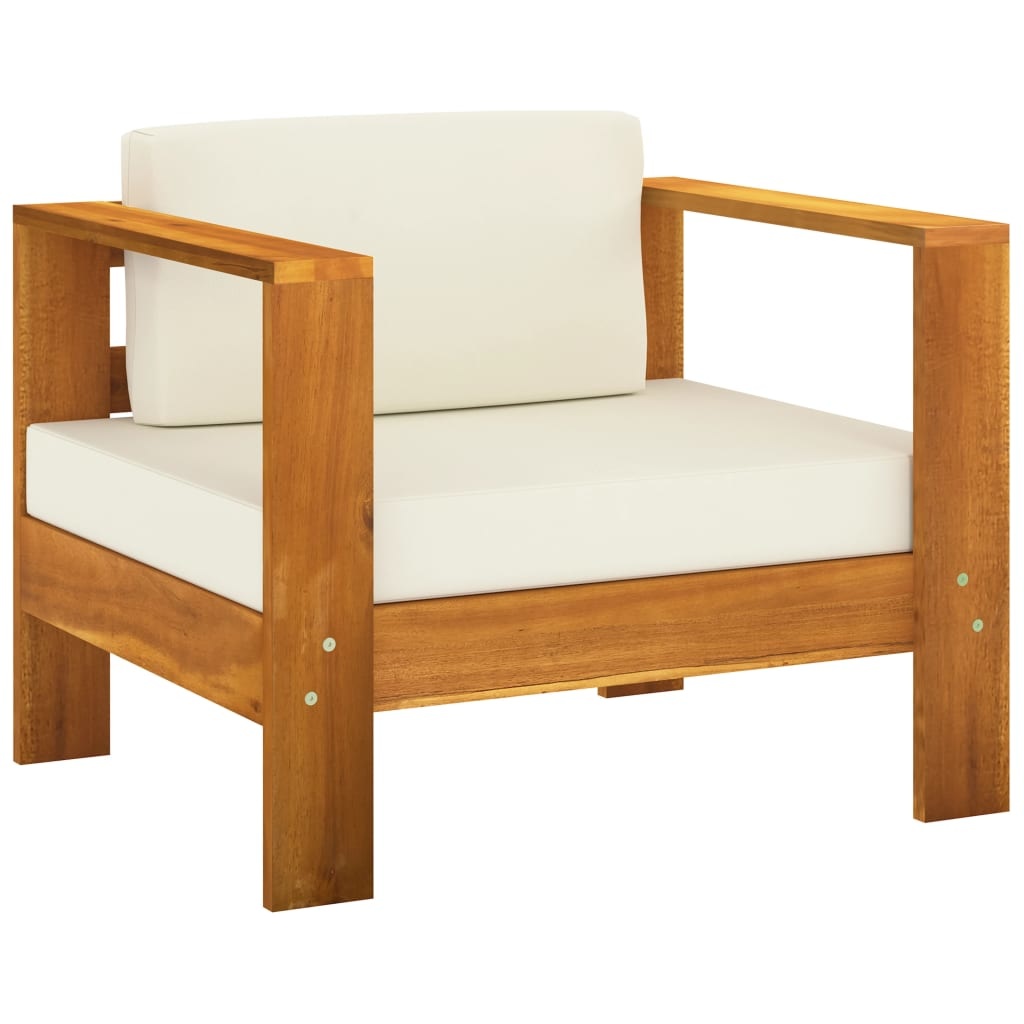 VidaXL 7-delige Loungeset met crèmewitte kussens acaciahout
