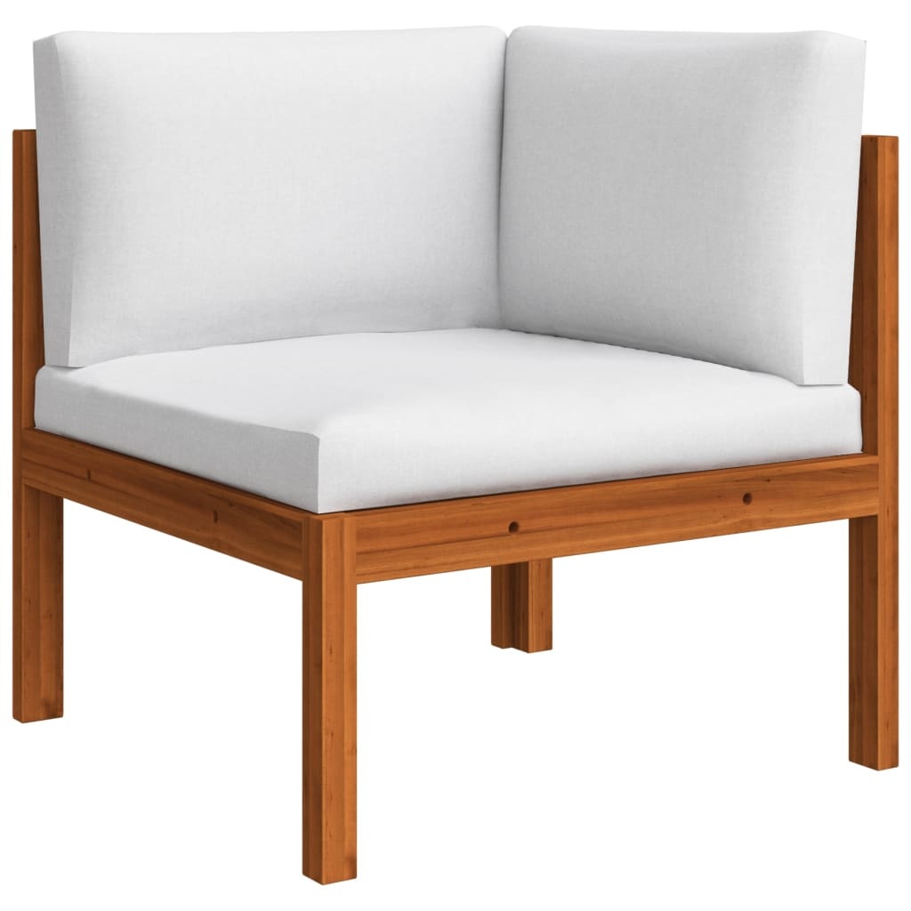 VidaXL 4-delige Loungeset met kussens massief acaciahout crème
