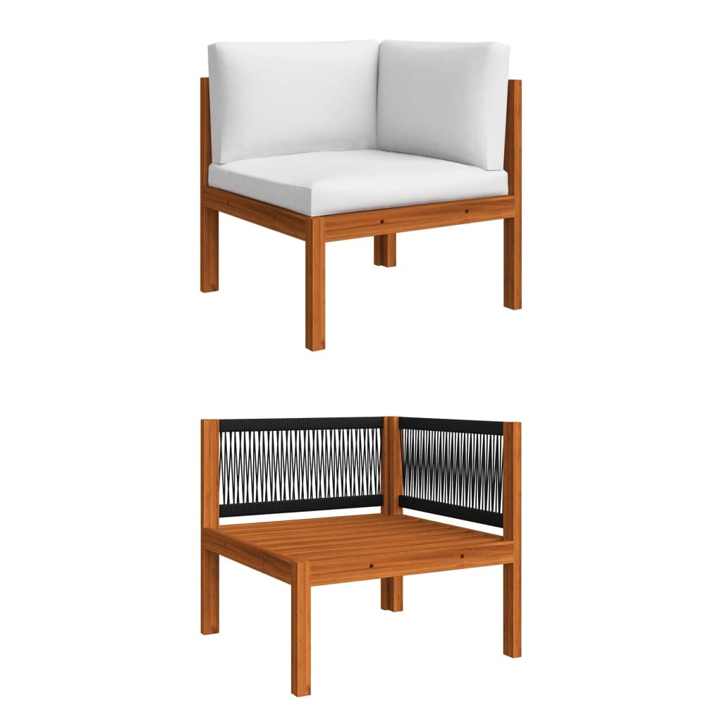 VidaXL 5-delige Loungeset met kussens massief acaciahout crème