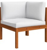 VidaXL 5-delige Loungeset met kussens massief acaciahout crème