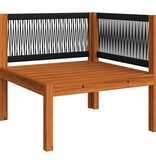 VidaXL 5-delige Loungeset met kussens massief acaciahout crème