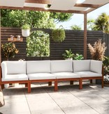 VidaXL Tuinbank 4-zits met kussen massief acaciahout