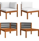 VidaXL Tuinbank 4-zits met kussen massief acaciahout