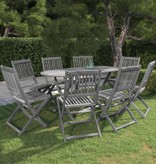 VidaXL 9-delige Tuinset massief acaciahout grijs