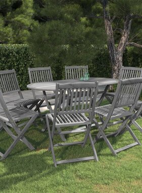 VidaXL 9-delige Tuinset massief acaciahout grijs