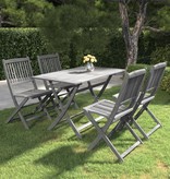 VidaXL 5-delige Tuinset massief acaciahout grijs