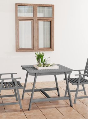 VidaXL 3-delige Tuinset massief acaciahout grijs