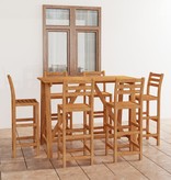 VidaXL 7-delige Tuinbarset massief acaciahout