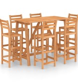 VidaXL 7-delige Tuinbarset massief acaciahout