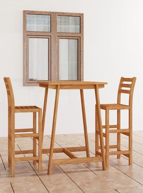 VidaXL 3-delige Tuinbarset massief acaciahout