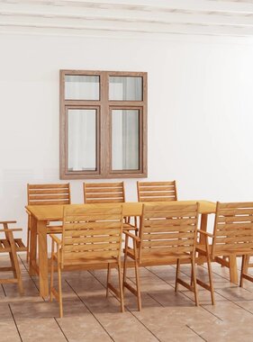 VidaXL 9-delige Tuinset massief acaciahout