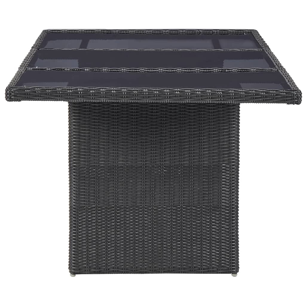 VidaXL 11-delige Tuinset poly rattan zwart