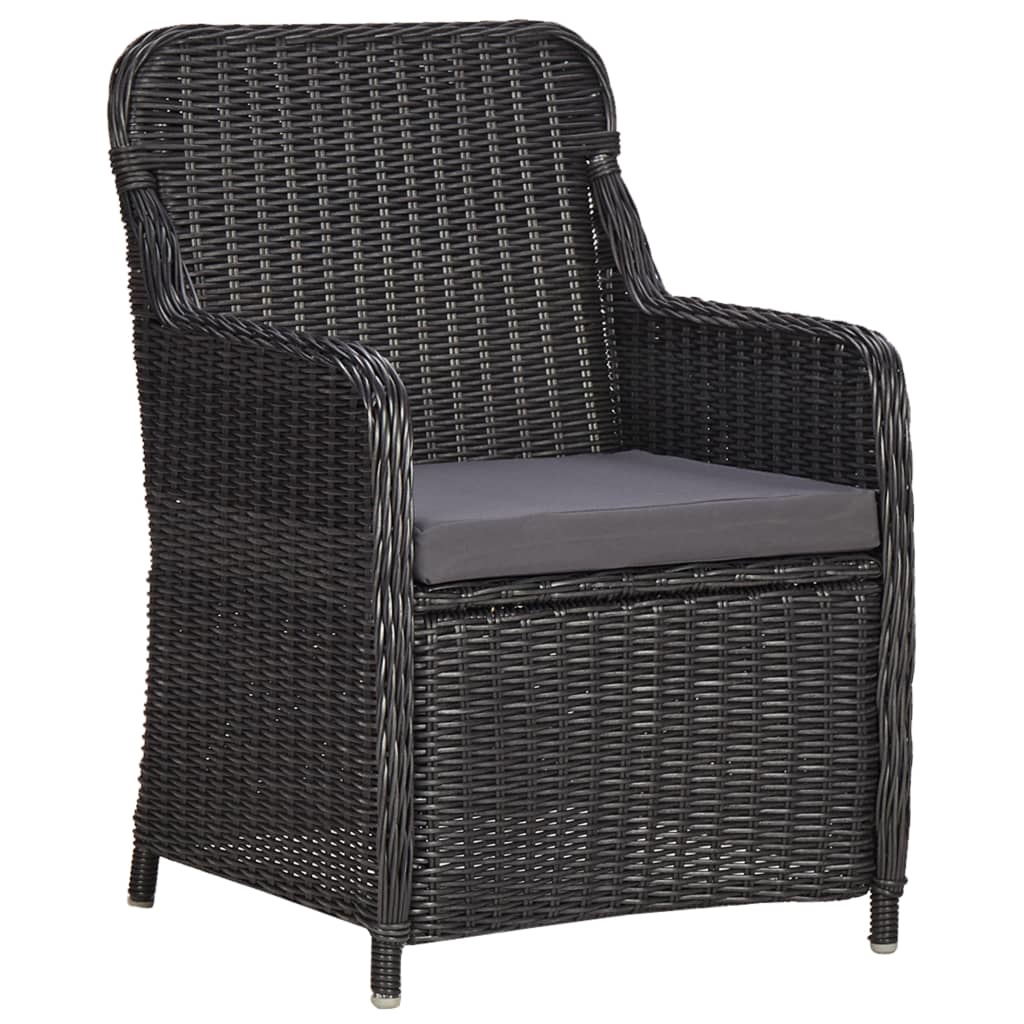 VidaXL 9-delige Tuinset poly rattan zwart