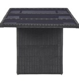 VidaXL 9-delige Tuinset poly rattan zwart